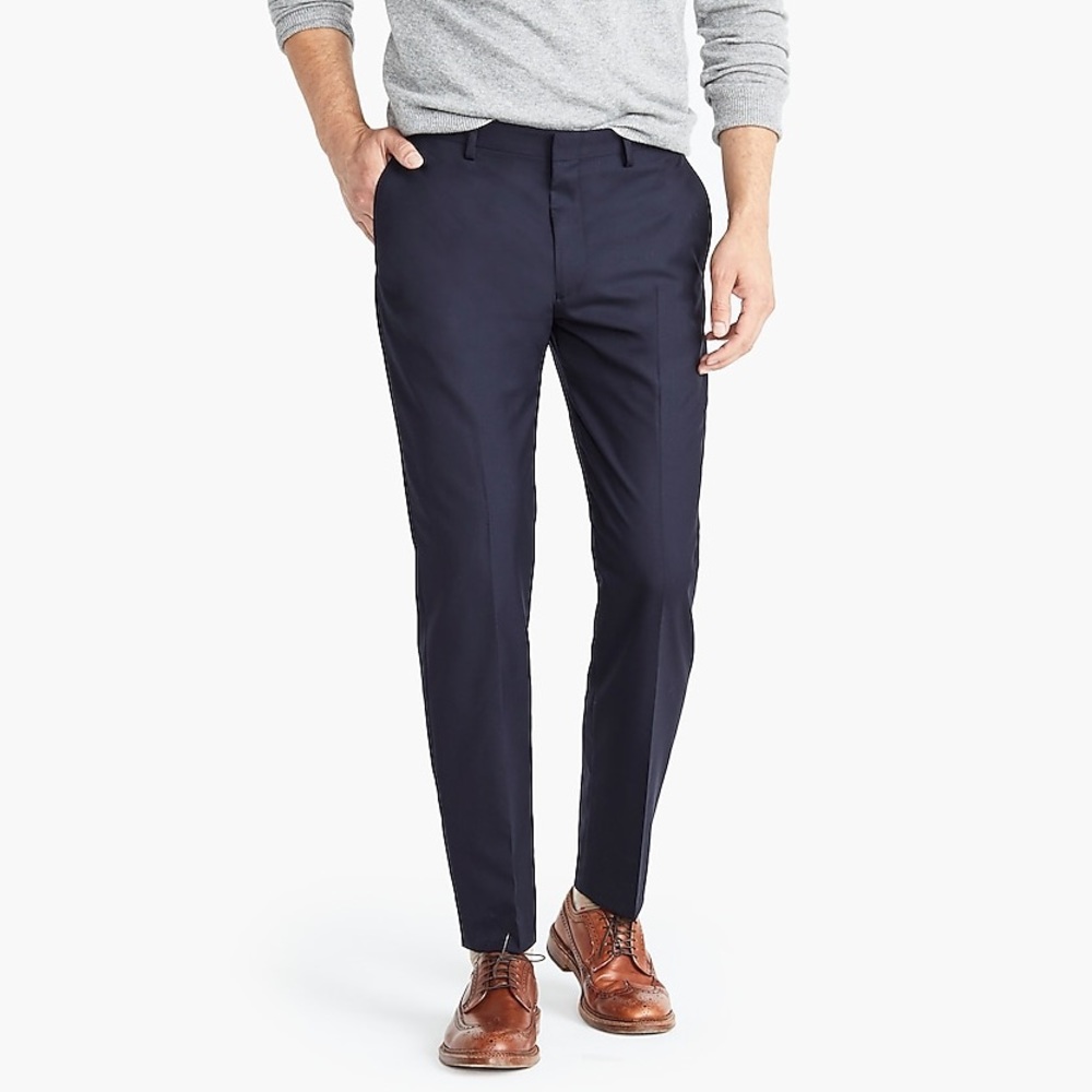 J. Crew Mens Ludlow Classic Navy Blue Wool Pants
